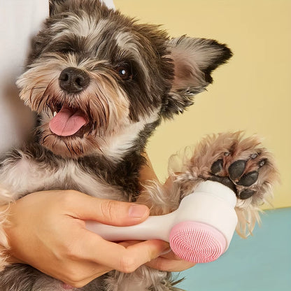 1Pc- Silicone Pet Paw Cleaner & Massage Brush - Dual-Sided Dog Grooming Tool for Healthy Coats and Claws